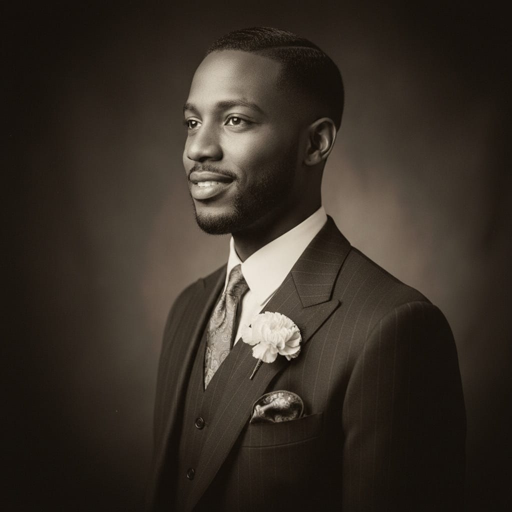 slim black man prohibition era portrait studio 69279473