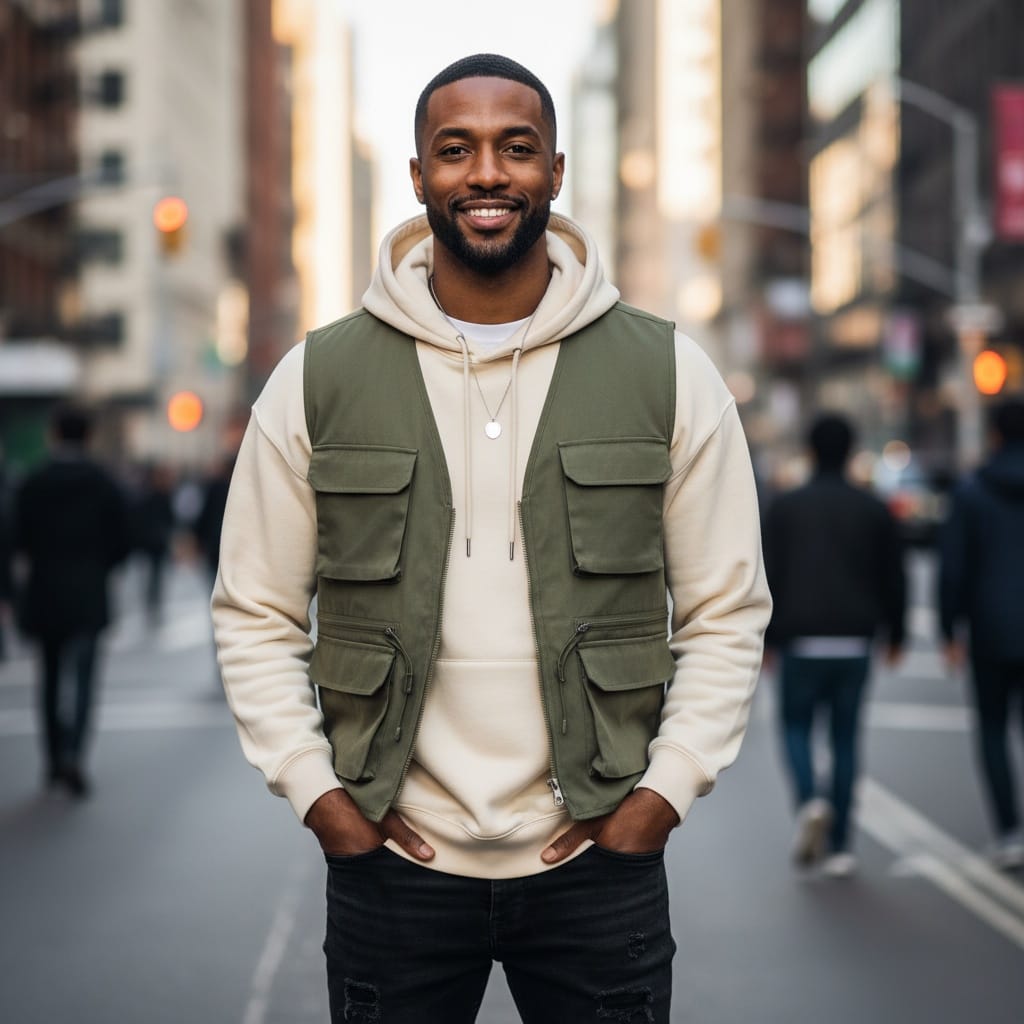 slim black man urban street style full body 62477619