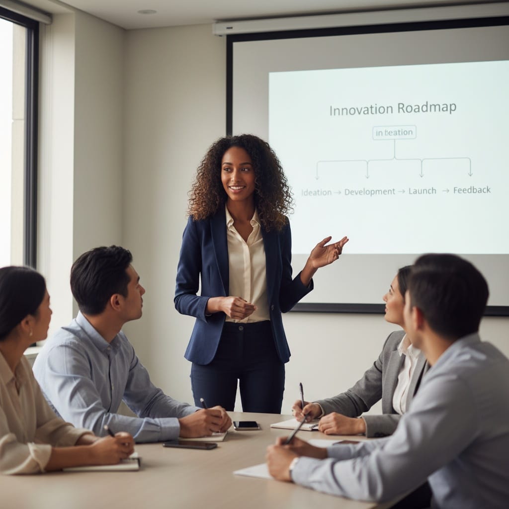 slim black woman breakout session presenting 33867473