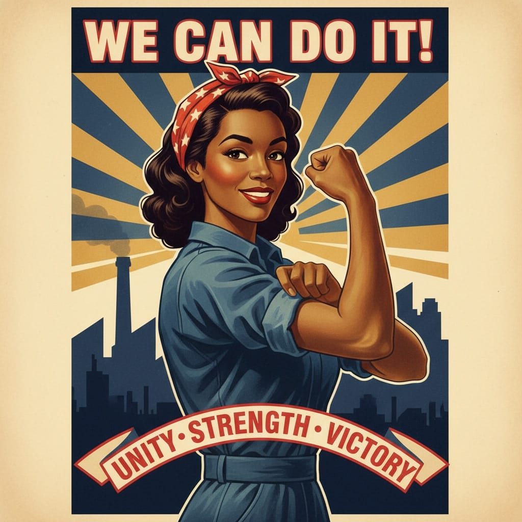 slim black woman war bonds poster style 10405286