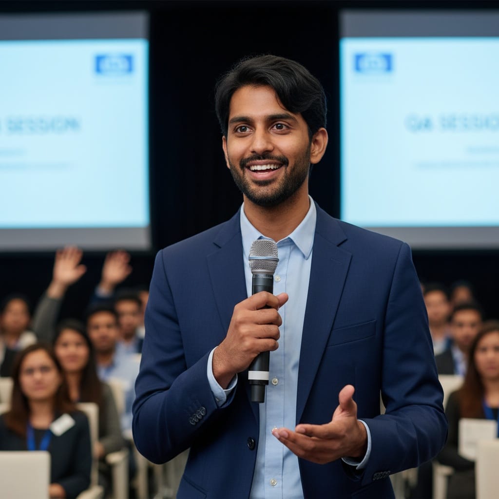 slim indian man audience engagement qa 67743311