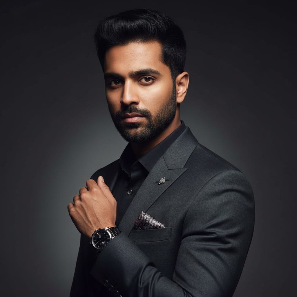 slim indian man dramatic side lighting 53342487