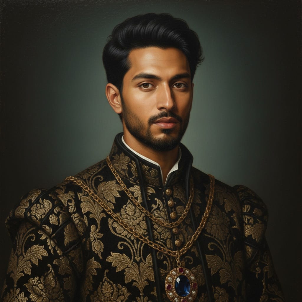 slim indian man formal frontal noble attire 80712054