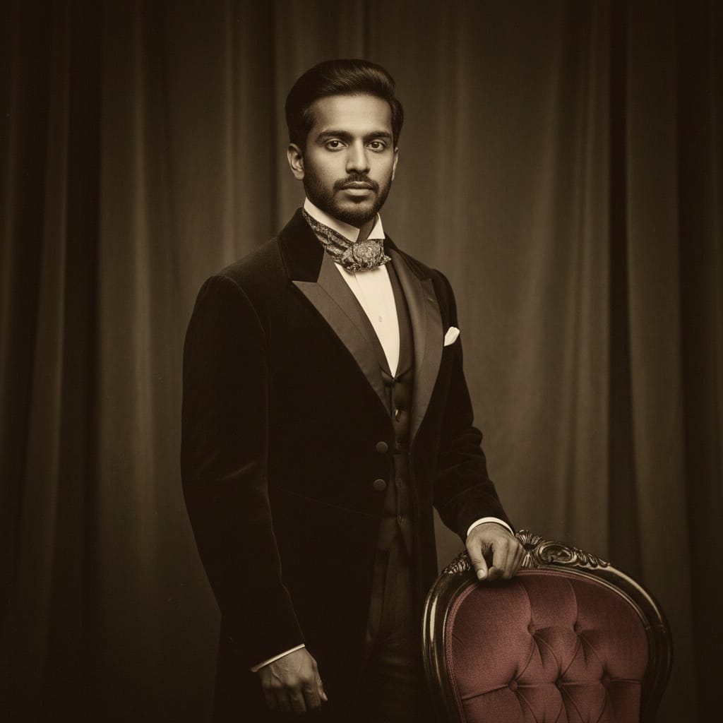 slim indian man formal studio portrait 62879029