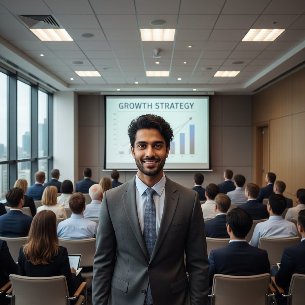 slim indian man full room overview shot 54334926