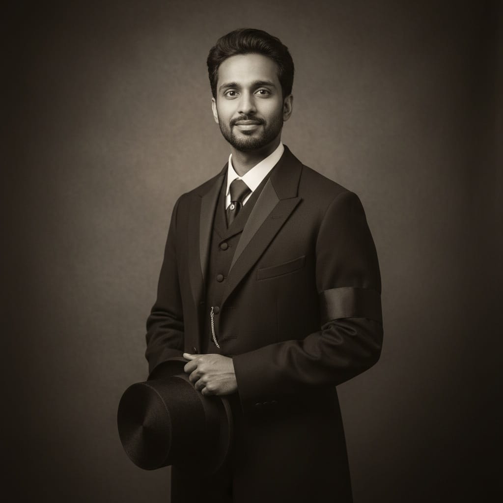 slim indian man mourning memorial portrait 83893086