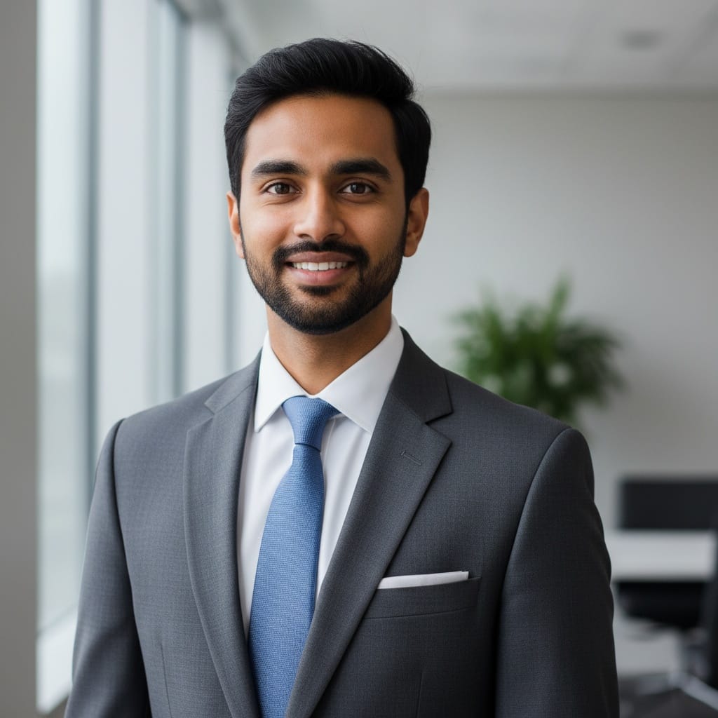 slim indian man office confident professional 81890743