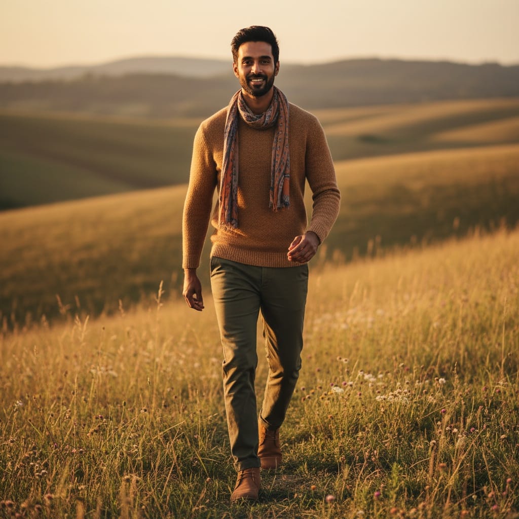 slim indian man outdoor nature fashion editorial 22864076