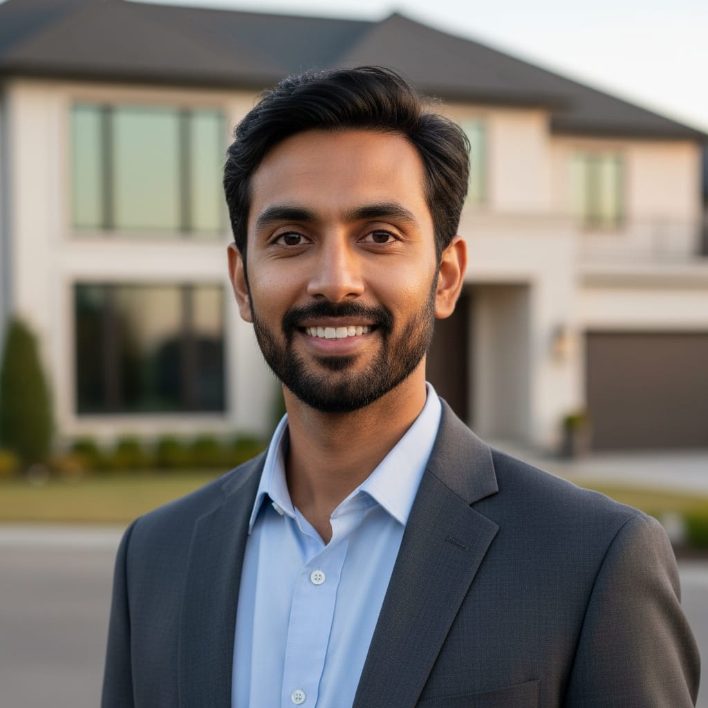 slim indian man outdoor property background 95815650