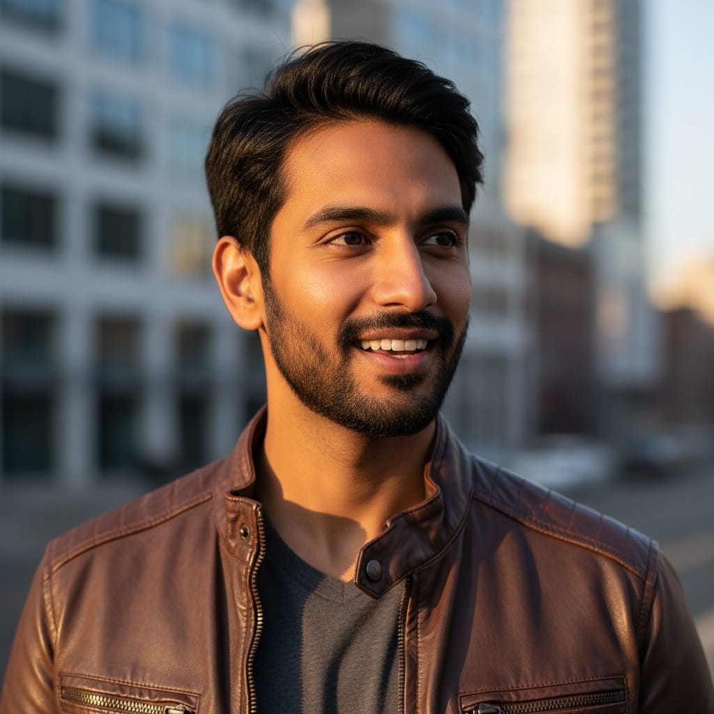slim indian man outdoor urban natural light 72400676