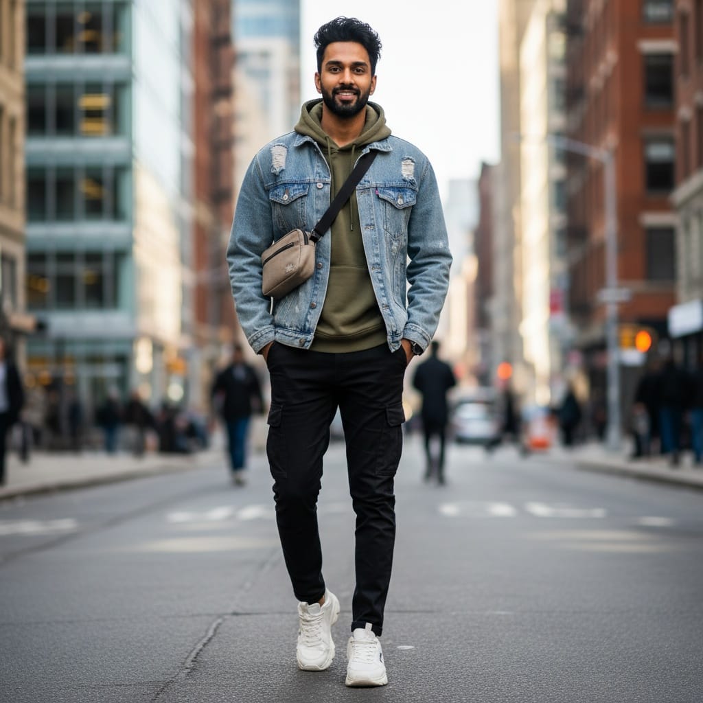 slim indian man urban street style full body 83049791