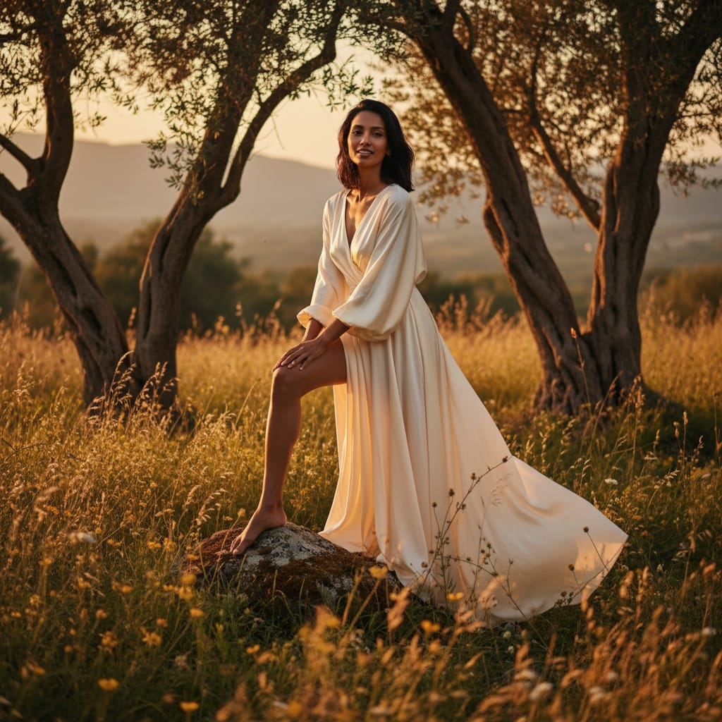 slim indian woman outdoor nature fashion editorial 47687738