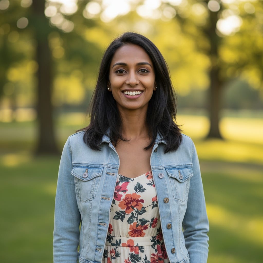 slim indian woman outdoor park natural light 80068949