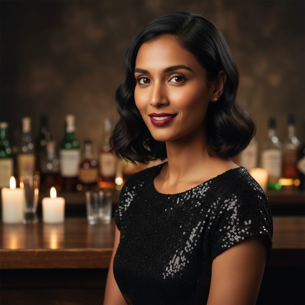 slim indian woman prohibition bar closeup 43406592