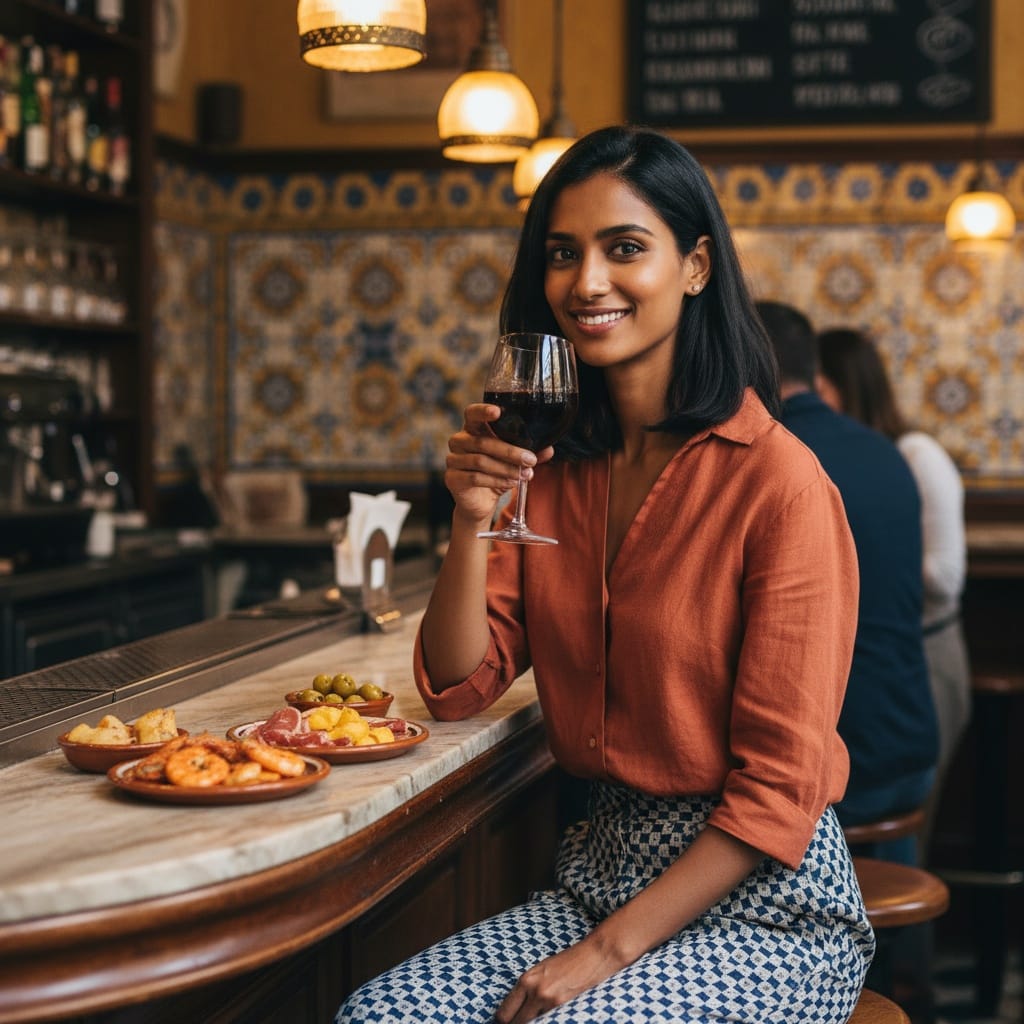 slim indian woman tapas bar cultural experience 31102904