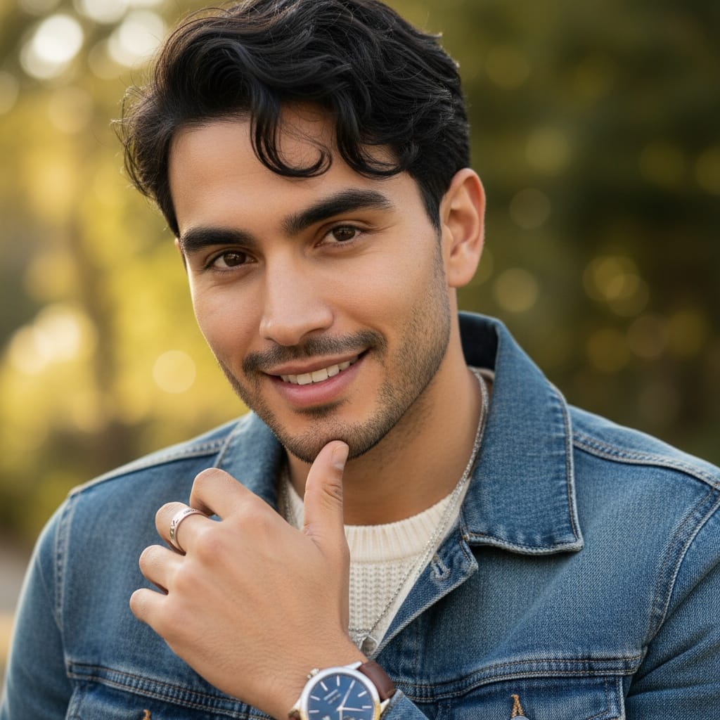 slim latino man close up outfit details 69246805