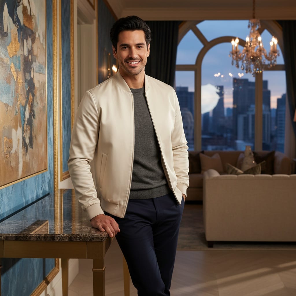 slim latino man luxury interior lifestyle 49205469