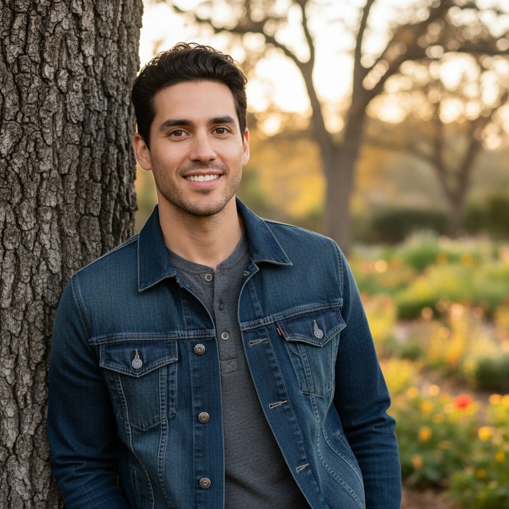 slim latino man outdoor natural light portrait 38380990