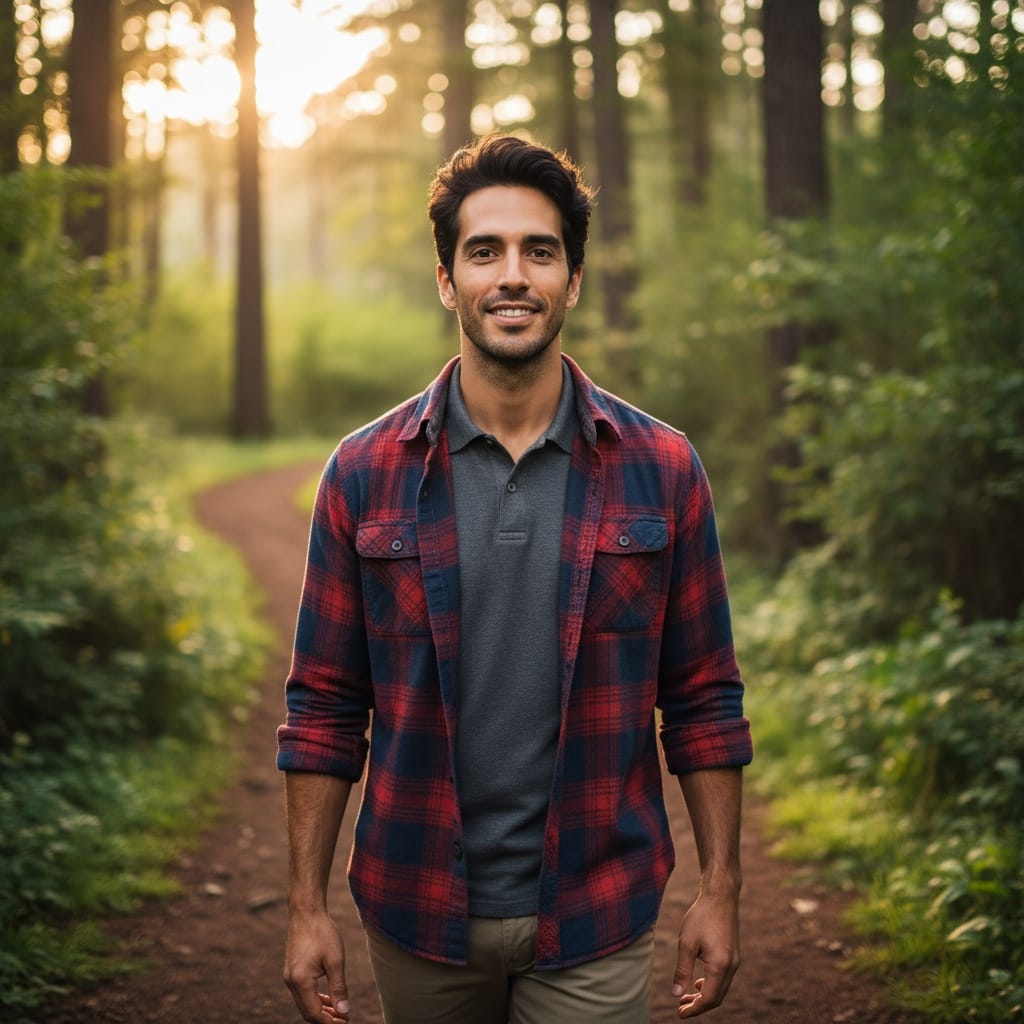 slim latino man outdoor nature walk 40684822