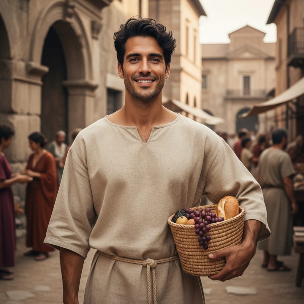 slim latino man roman marketplace daily life 12642223