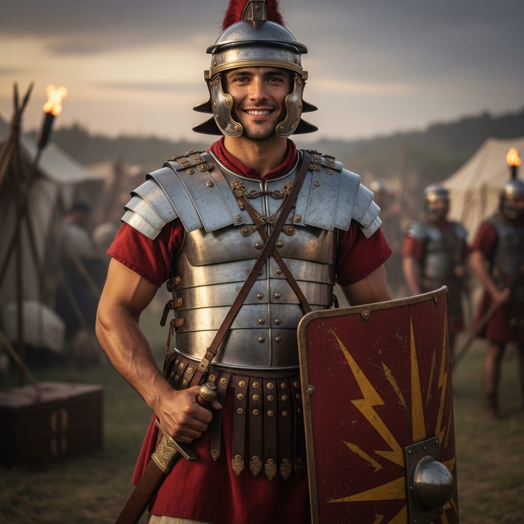slim latino man roman soldier legion 25692927