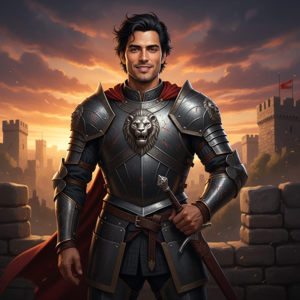 slim latino man warrior battlements dramatic 67518475