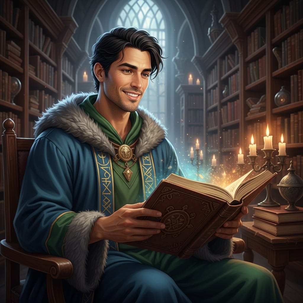 slim latino man wizard scholar library 31058467