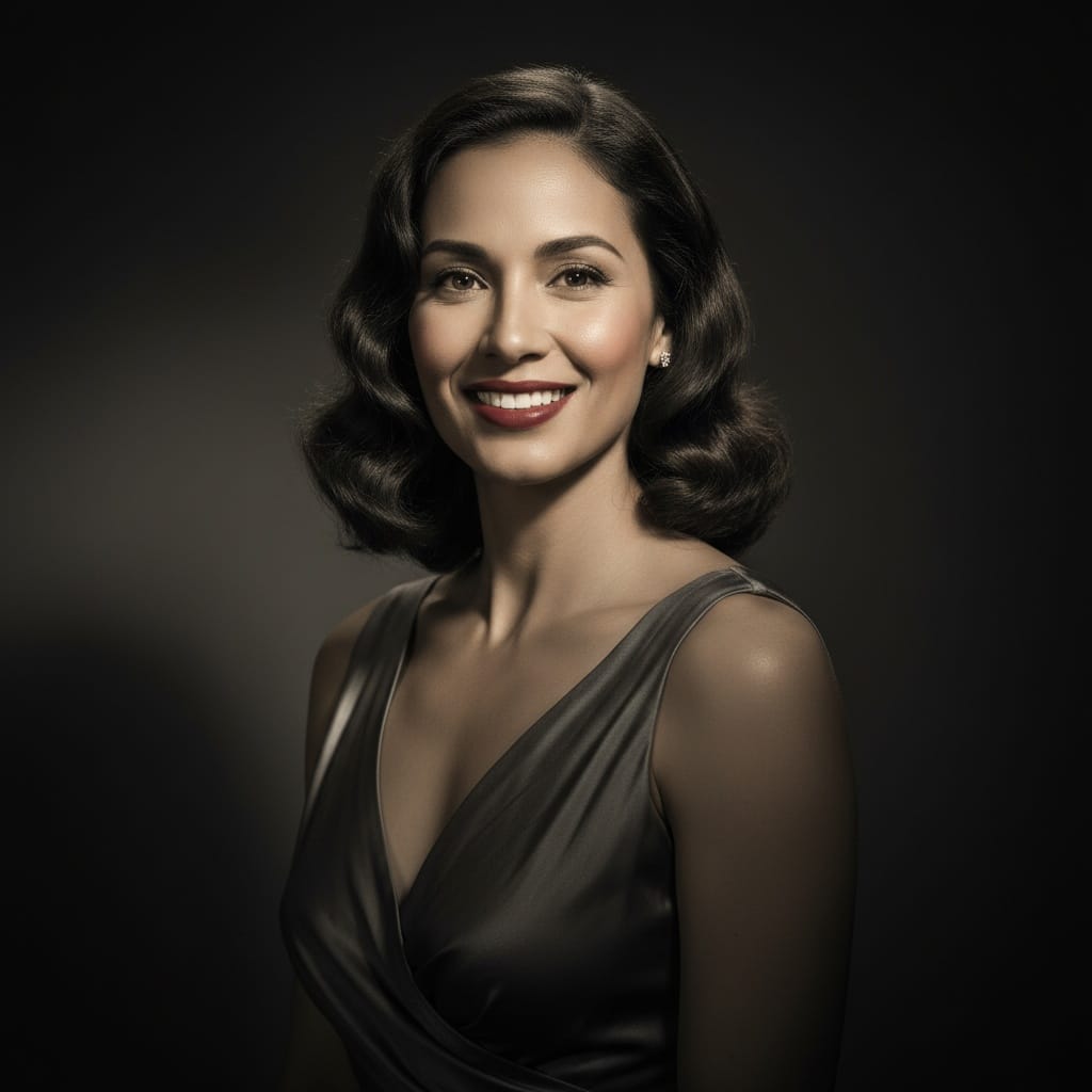 slim latino woman classic hollywood portrait 31551384