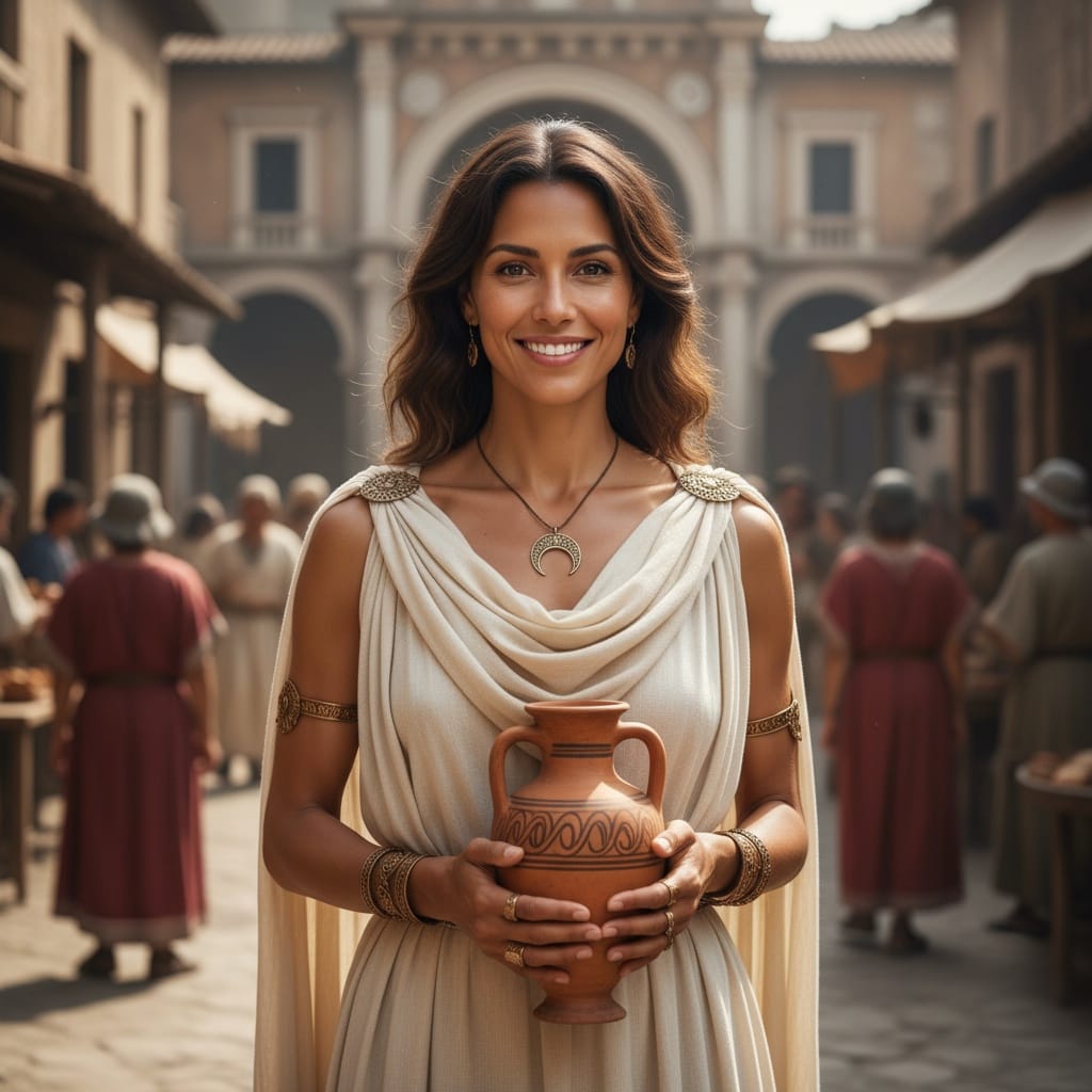 slim latino woman roman marketplace daily life 18520328