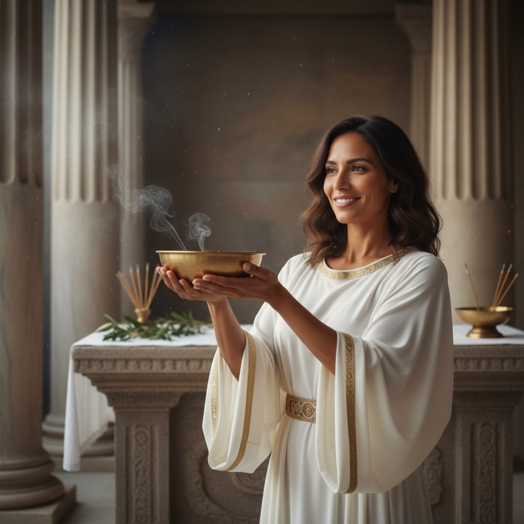 slim latino woman roman temple priest 17160411