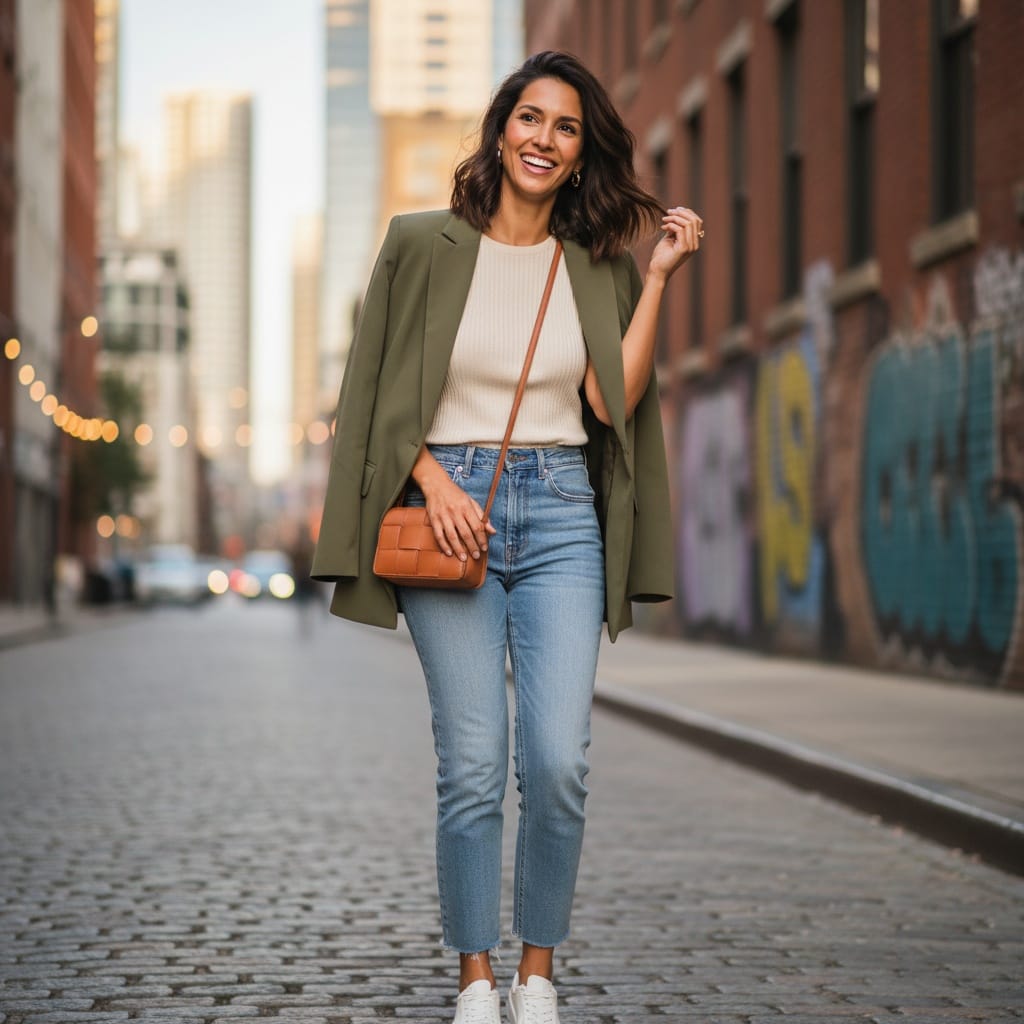 slim latino woman urban street style casual 75506329