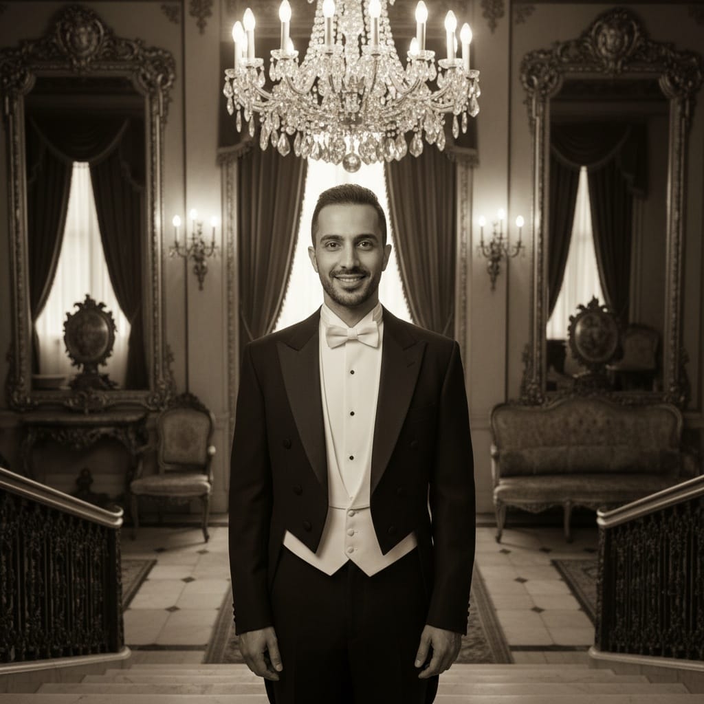 slim middle_eastern man aristocratic manor setting 29805387