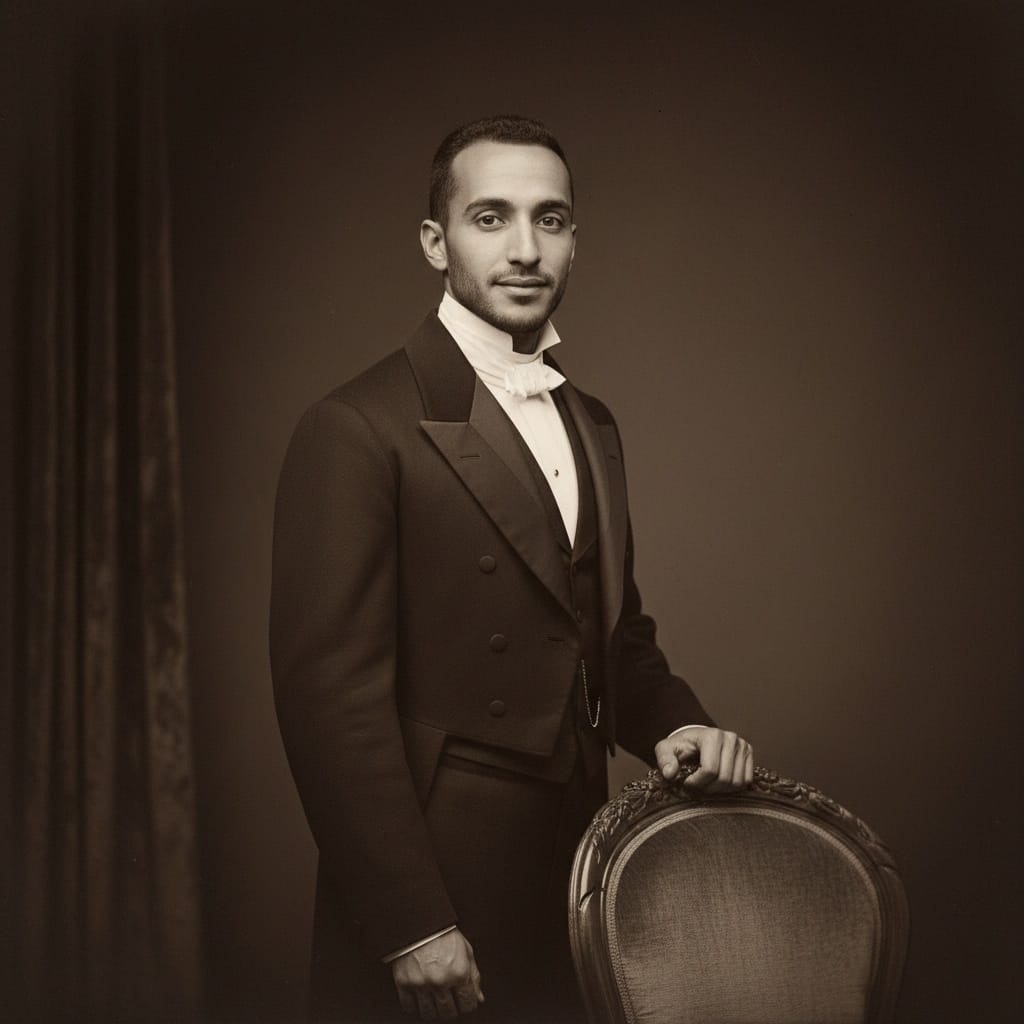 slim middle_eastern man formal studio portrait 89357458
