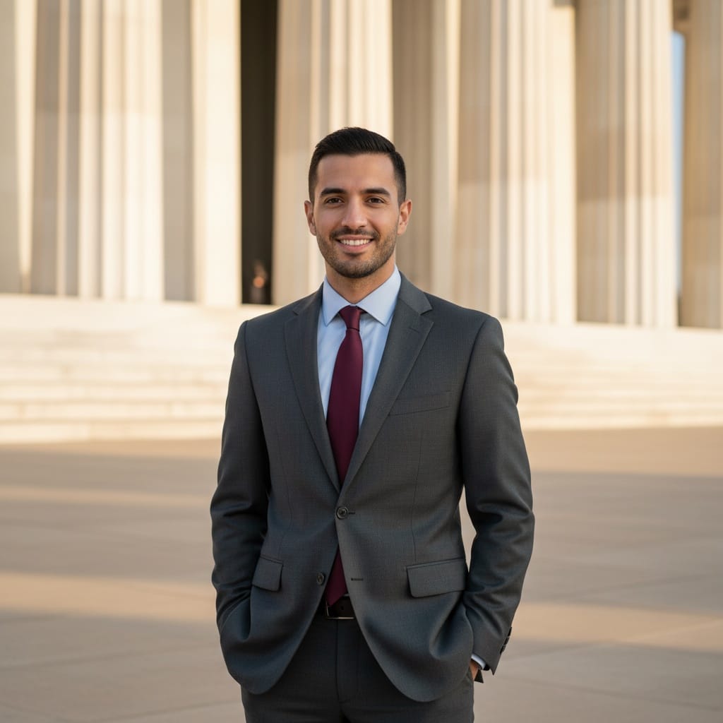 slim middle_eastern man lincoln memorial steps 79730300