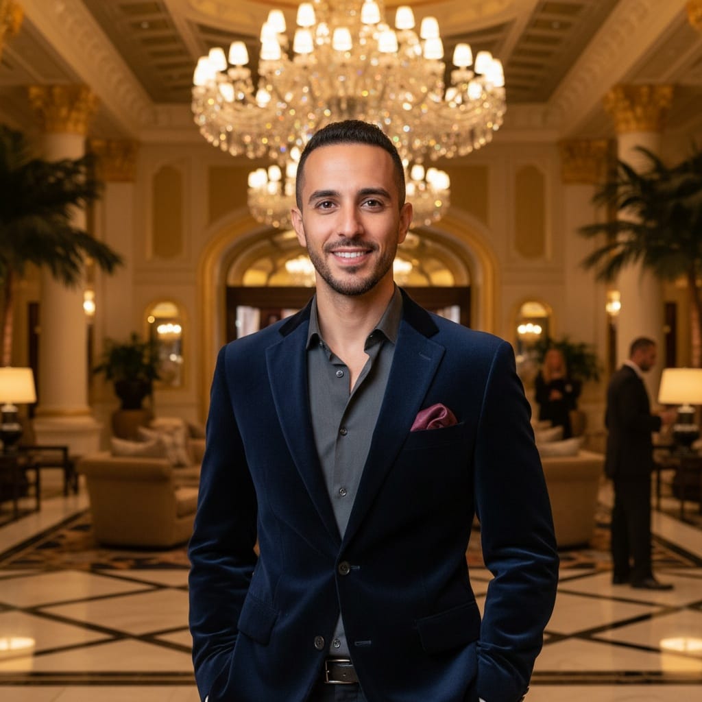 slim middle_eastern man luxury casino interior 74280299