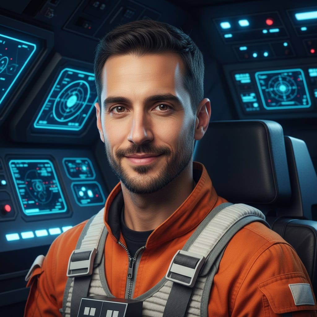 slim middle_eastern man rebel pilot cockpit 26009644