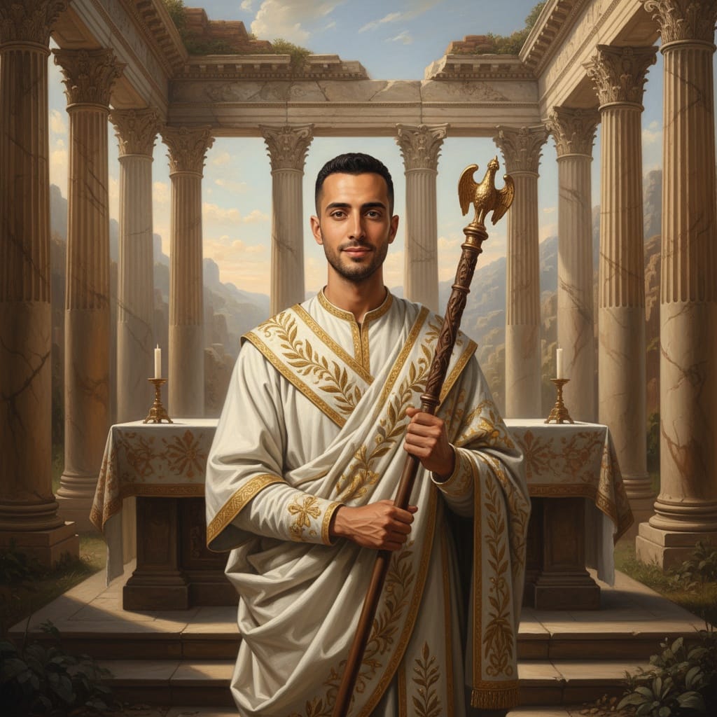 slim middle_eastern man roman temple priest 19328423