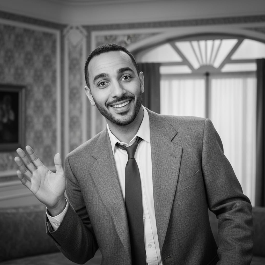 slim middle_eastern man screwball comedy character 22945075