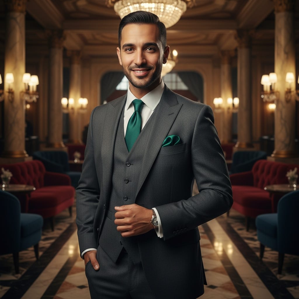 slim middle_eastern man sophisticated spy 96663389