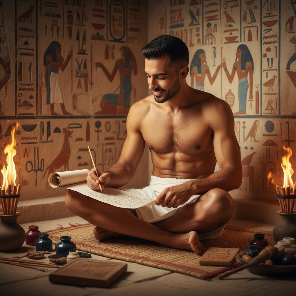 slim middle_eastern man tomb scribe scene 11863968