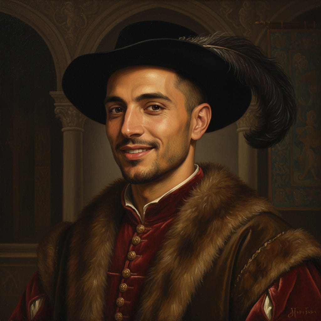 slim middle_eastern man wealthy merchant portrait 88432965