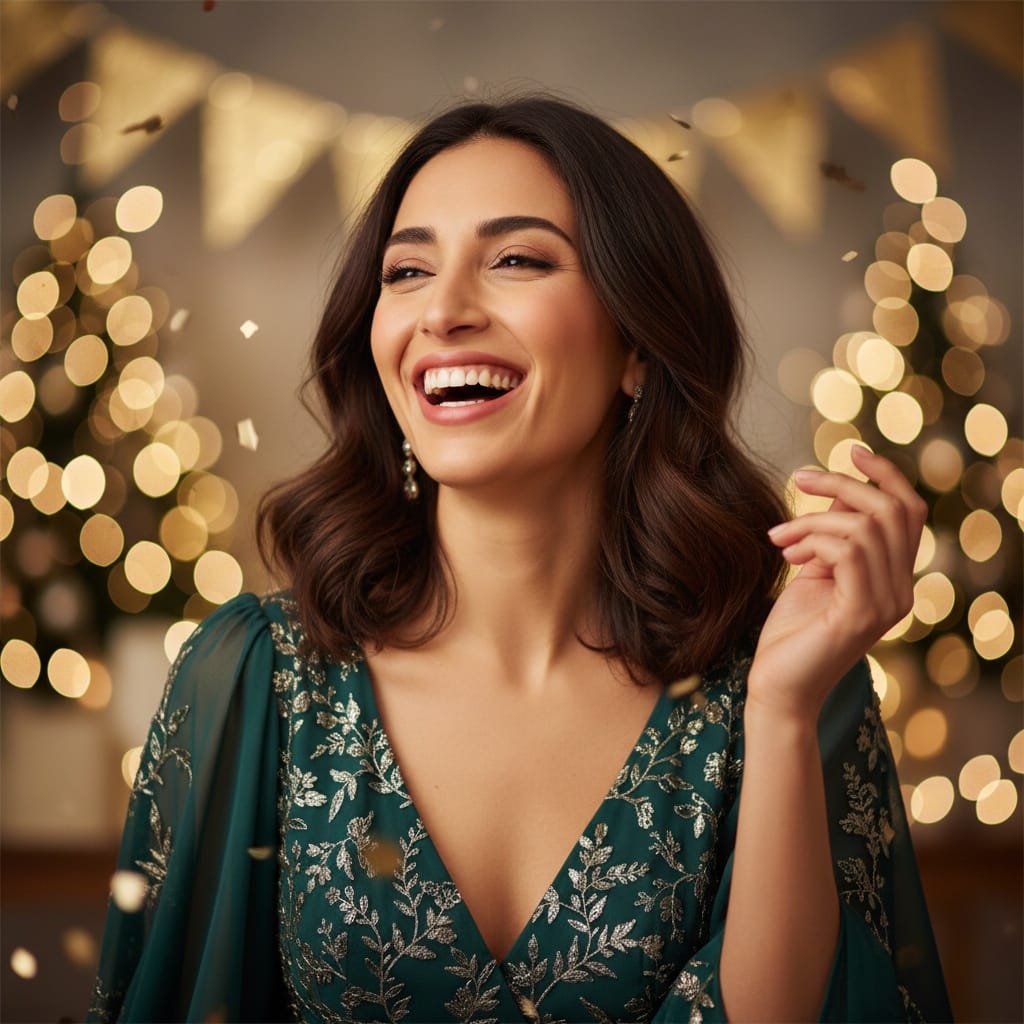slim middle_eastern woman candid celebration moment 24307455