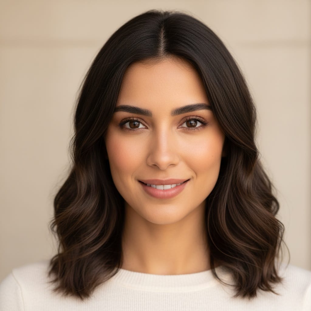 slim middle_eastern woman close up genuine smile 37017617