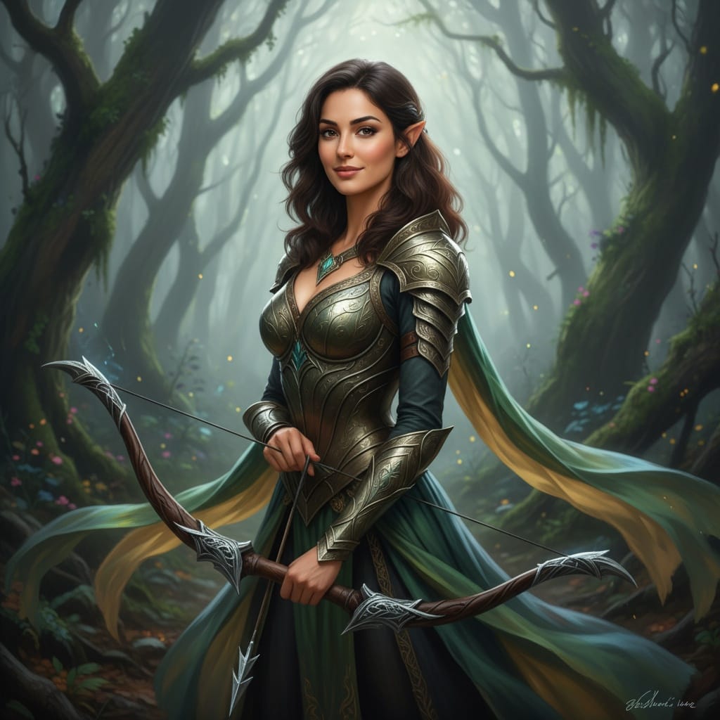 slim middle_eastern woman elven archer ethereal 59583167
