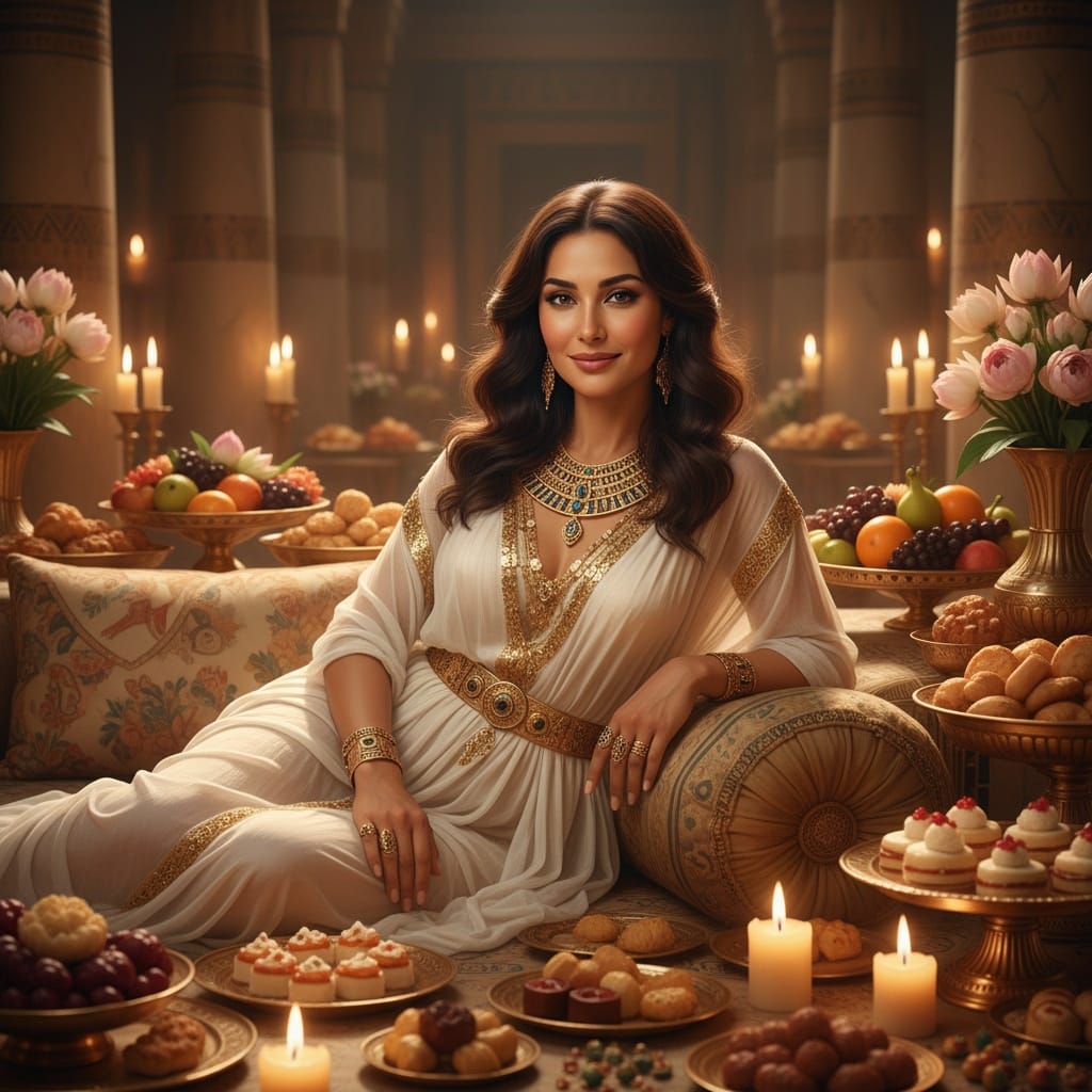 slim middle_eastern woman noble banquet hall 82517770