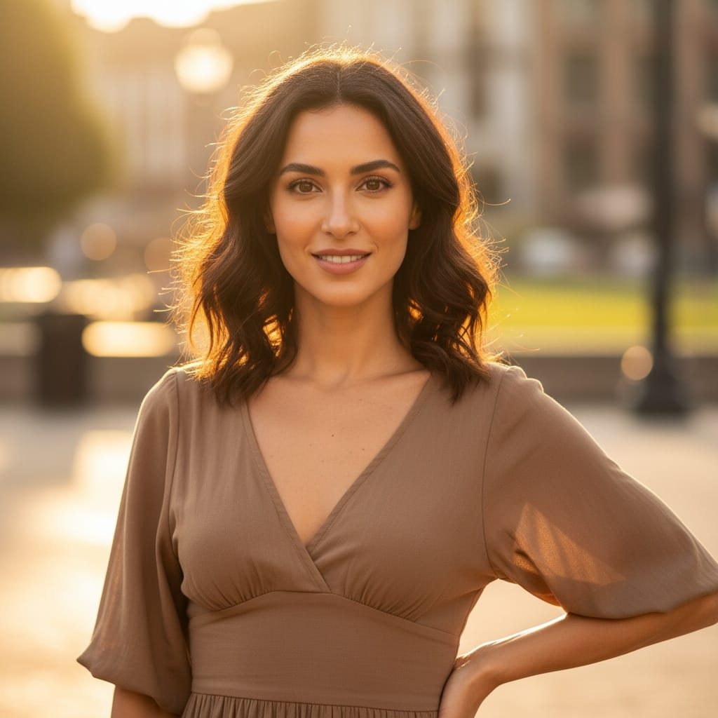 slim middle_eastern woman outdoor golden hour 61413421