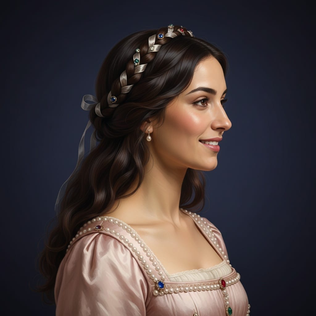 slim middle_eastern woman profile view medallion 15377063
