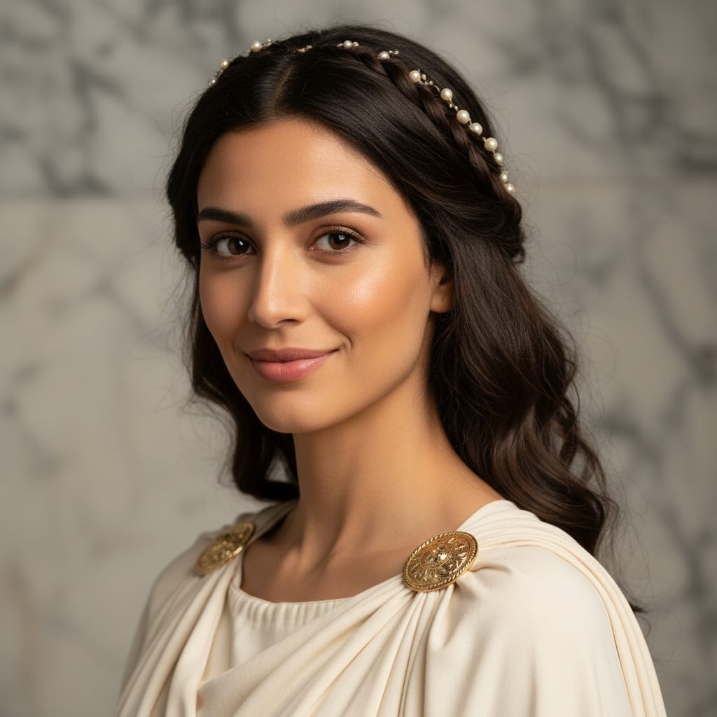 slim middle_eastern woman roman patrician close up 83684222