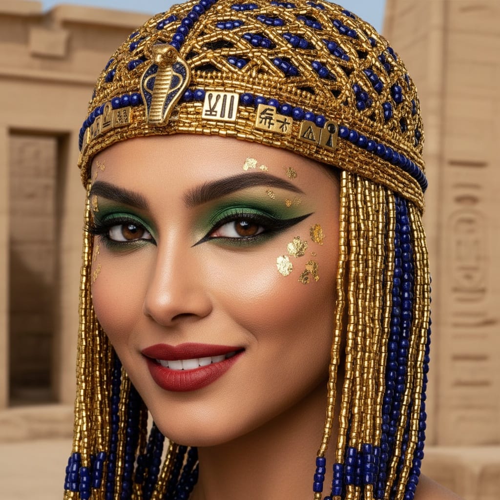 slim middle_eastern woman royal makeup closeup 87359188
