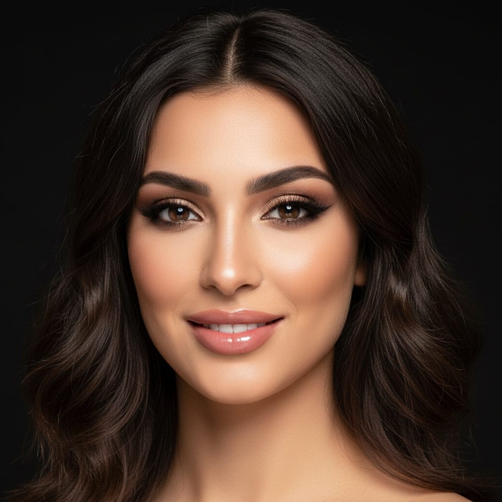 slim middle_eastern woman studio beauty closeup 48415240